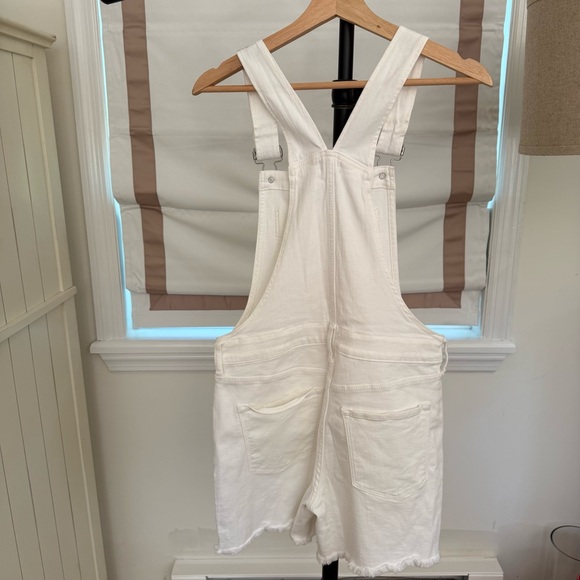 J Crew White Denim Short Overalls - Picture 2 of 6
